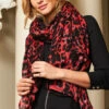 Red & Black Animal Print Scarf 1 Red & Black Animal Print Scarf -SOSANDAR Sales web s19ds163bk 69166