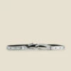 Silver Patent Leather Slim Waist Belt With Silver Clasp -SOSANDAR Sales web s22ac010mc0005 a