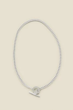Silver Plated Toggle Detail Necklace -SOSANDAR Sales web s22ac032mc0018