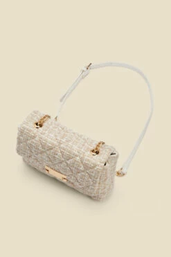Natural Boucle Clasp Detail Cross Body Bag -SOSANDAR Sales web s23ac001nl0006 c