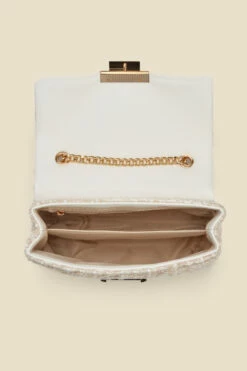 Natural Boucle Clasp Detail Cross Body Bag -SOSANDAR Sales web s23ac001nl0006 d