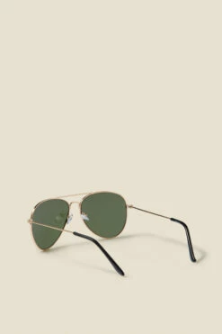 Gold Aviator Sunglasses -SOSANDAR Sales web sosandar sunglasses5 b