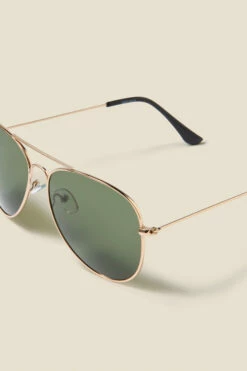 Gold Aviator Sunglasses -SOSANDAR Sales web sosandar sunglasses5 c