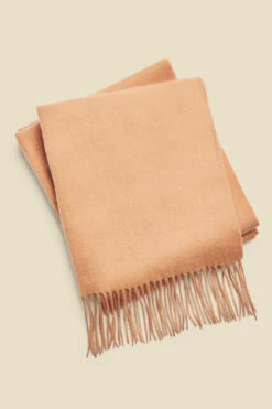 Camel Super Soft Wool & Cashmere Blend Scarf -SOSANDAR Sales web sosander beige 2
