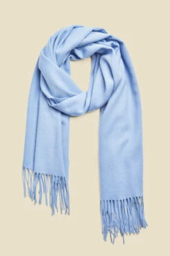 Powder Blue Super Soft Wool & Cashmere Blend Scarf -SOSANDAR Sales web sosander blue 1