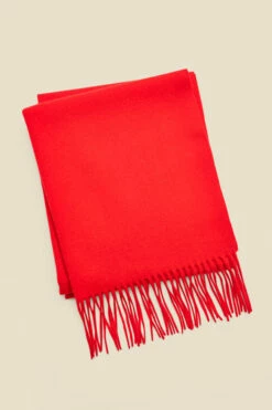 Red Super Soft Wool & Cashmere Blend Scarf -SOSANDAR Sales web sosander red 2